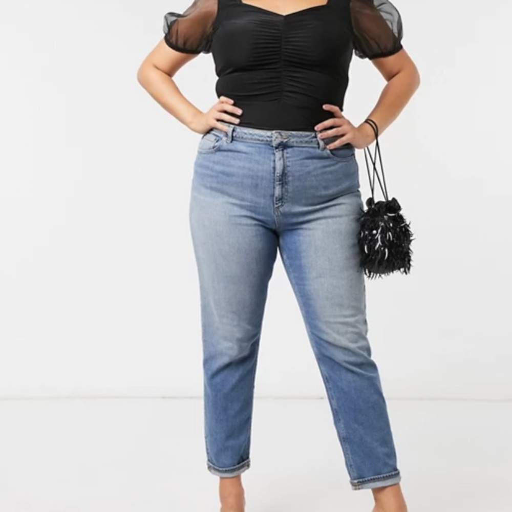 ASOS Curve High Rise Farleigh Slim Mom Jeans
